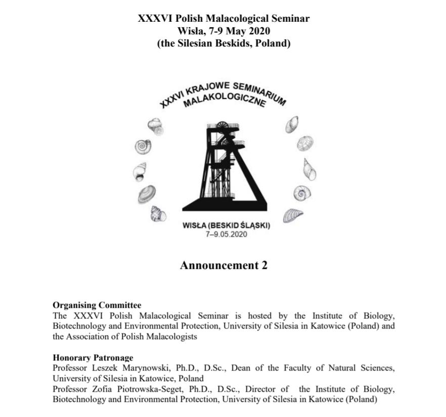 36. Polnisches Malakologisches Seminar in Wisla – jetzt auch mit englischsprachigen Beiträgen!