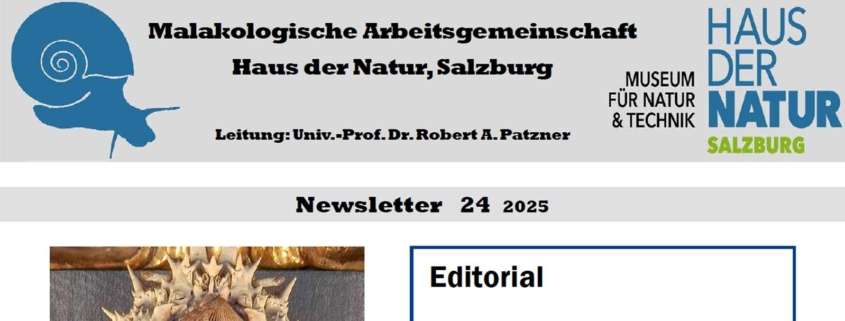 24. Newsletter Malakologische Arbeitsgemeinschaft am Haus der Natur Salzburg